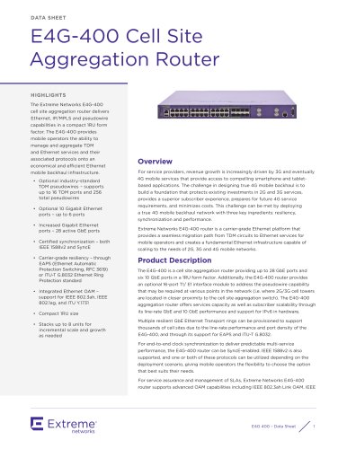 E4G-400 Cell Site Aggregation Router