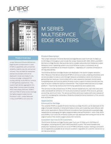 M Series Multiservice Edge Routers