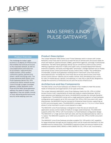 MAG Series Junos Pulse Gateways