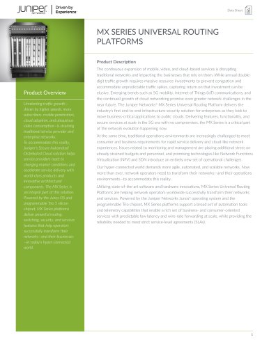 MX SERIES UNIVERSAL ROUTING PLATFORMS