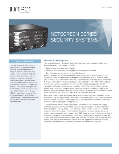 NetScreen Series Security Systems