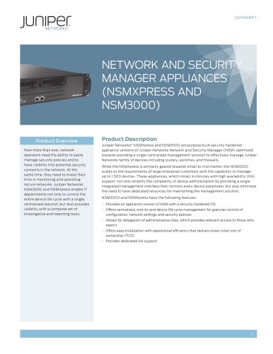 Network and Security Manager Appliances (NSMXpress and NSM3000)