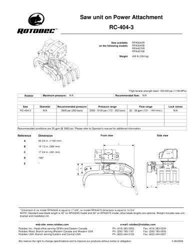 Saw unit on Power Attachment RC-404-3