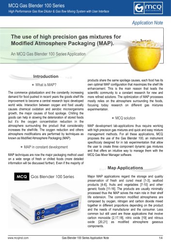 The use of high precision gas mixtures for Modified Atmosphere Packaging (MAP)