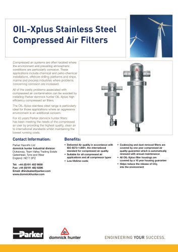 OIL-Xplus Stainless Steel Compressed Air Filters