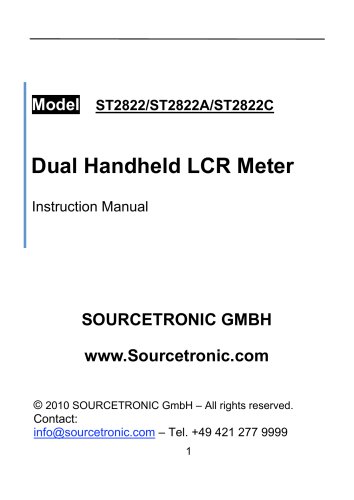 Manual ST2822 LCR Meter Series