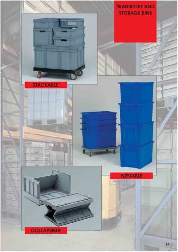 Plastic transport and storage bins