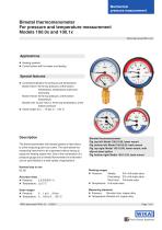 For pressure and temperature measurement Models 100.0x and 100.1x