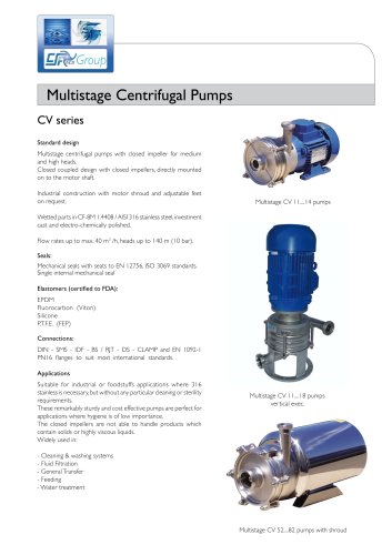 Multi-stage Centrifugal pumps