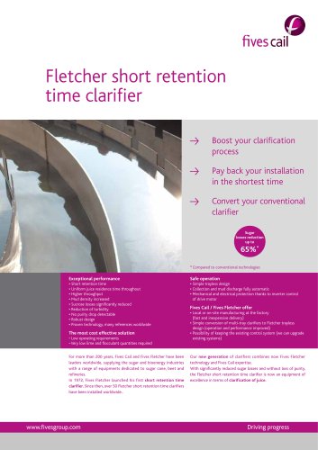 Fletcher short retention time clarifier