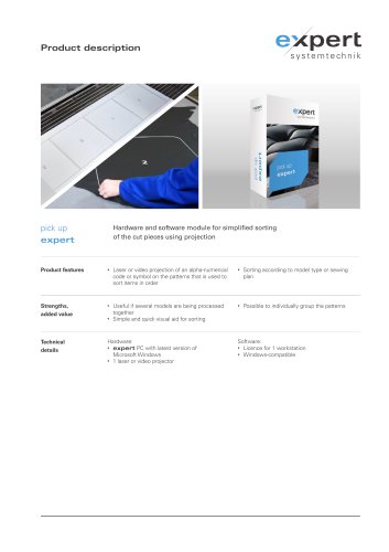 expert lean sorting - Hardware & software module for of the cut pieces using projection