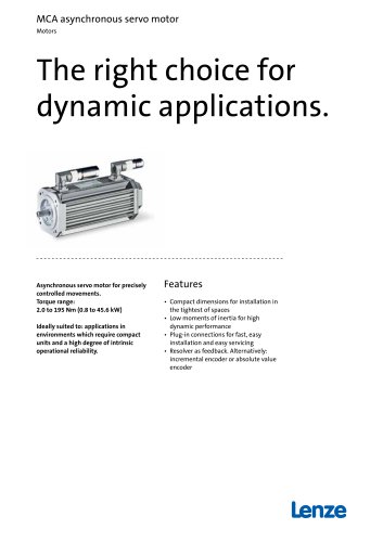 MCA asynchronous servo motor