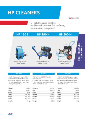 High pressure cleaner