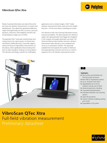 Datasheet - All new VibroScan QTec Scanning Vibrometer