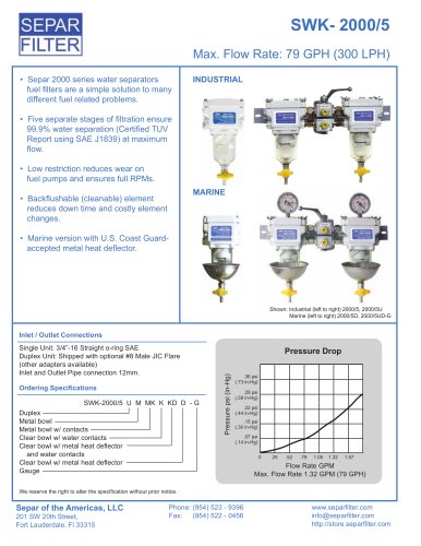 SWK-2000/5 Series: 79 GPH