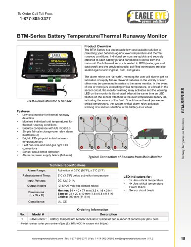 Battery Thermal Runaway Monitor / Sensor: BTM-Series