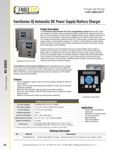 EnerGenius IQ Automatic DC Power Supply/Battery Charger