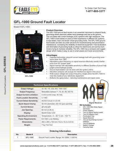 GFL-1000 Ground Fault Locator 2013 Catalog Page