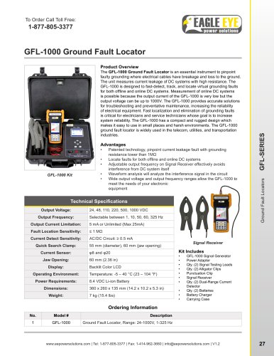 Ground Fault Locator / Tracer: GFL-1000