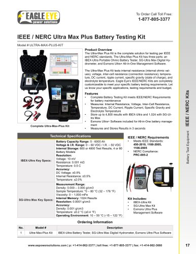 IEEE/NERC Battery Testing Kits 2013 Catalog page