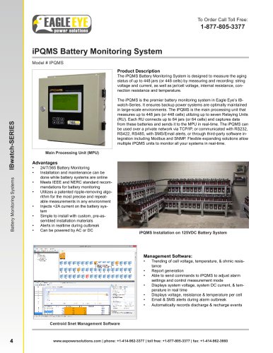 iPQMS Battery Monitoring 2013 Catalog Page