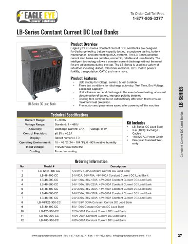 LB-Series Constant Current DC Load Banks 1.4