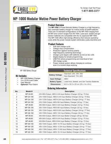 MP-1000 Modular Motive Power Battery Charger
