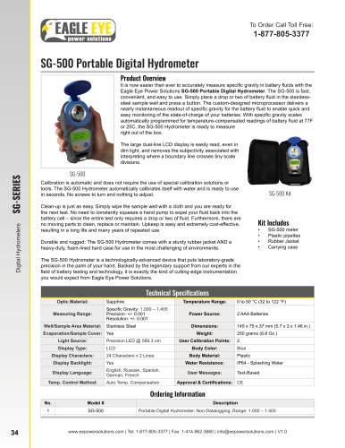 SG-500 Portable Digital Hydromete