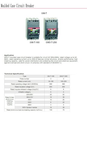 Molded case circuit breaker | Bolevo GM3-T series