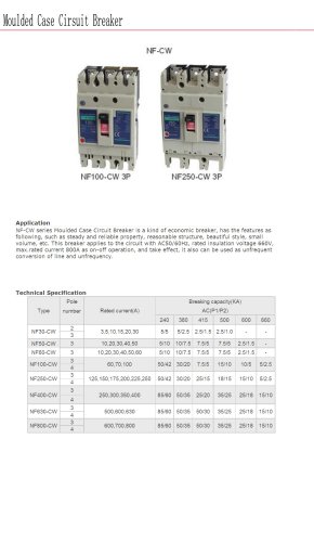 Molded case circuit breaker | Bolevo NF-CW series