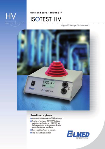 High-Voltage Voltmeter for holiday detectors ISOTEST® HV