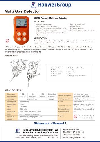 BX616 Portable Multi-gas Detector