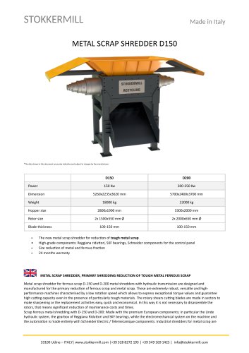 METAL SCRAP SHREDDER D150