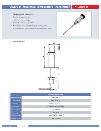LEEG integrated temperature transmitter