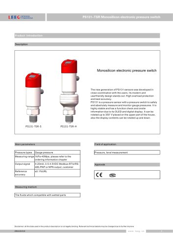 Shanghai LEEG Instruments digital pressure switch PS131-TSR-S