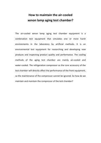 air-cooled xenon lamp aging test chamber