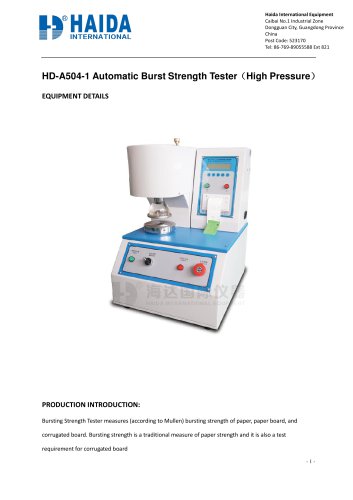 Automatic Burst strength tester