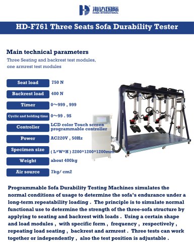 HD-F761 Three Seats Sofa Durability Tester