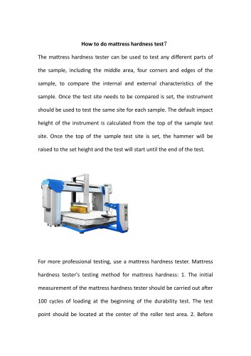 How to do mattress hardness test