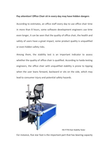 Office Chair testing machine