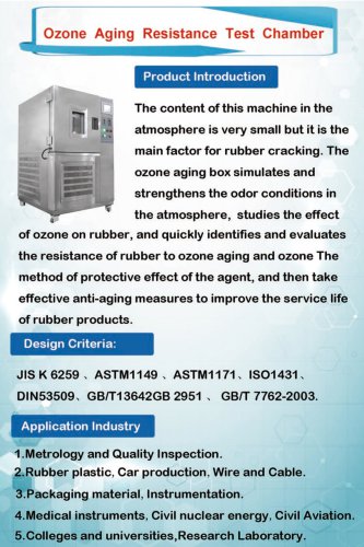 Ozone aging resistance test chamber