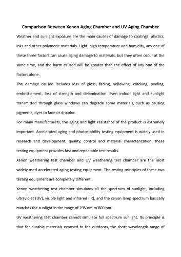 Radiation & UV Test Chambers