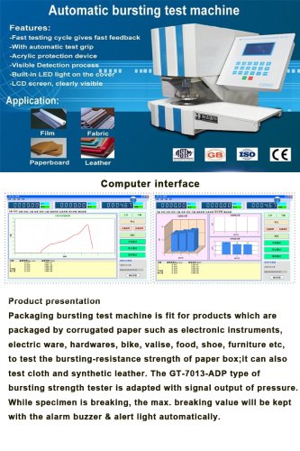 Servo motor automatic bursting test machine