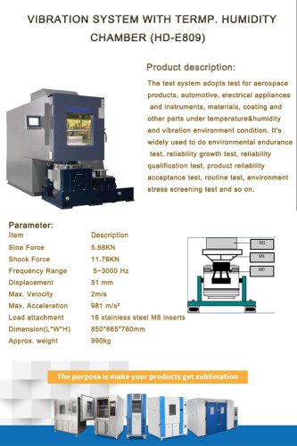 VIBRATION SYSTEM WITH TERMP  HUMIDITY CHAMBER (HD-E809)