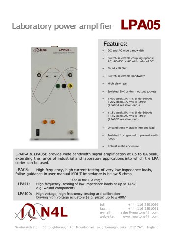 LPA05 Laboratory Power Amplifier