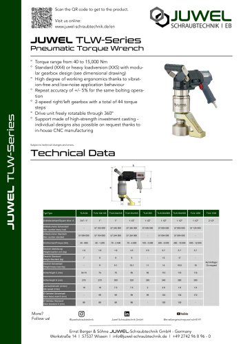 Pneumatic torque wrench - Angled TL-Series