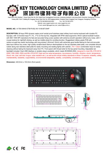 Key-Tek-Radar Keyboard K-TEK-M440-OTB-FN-BL-NV-151B-BT-DWP