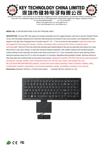 Keyboard with touchpad K-TEK-M315KP-FN-BL-FC-KC-EP+TP85-DML+2K