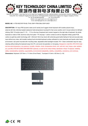 Marine keyboard K-TEK-M327KP-FN-BL-IT-ML-DWP+TP80-DML-DWP+2KEY