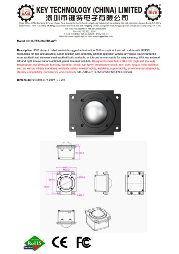 Removable Optical Trackball K-TEK-38-OTB-AVR